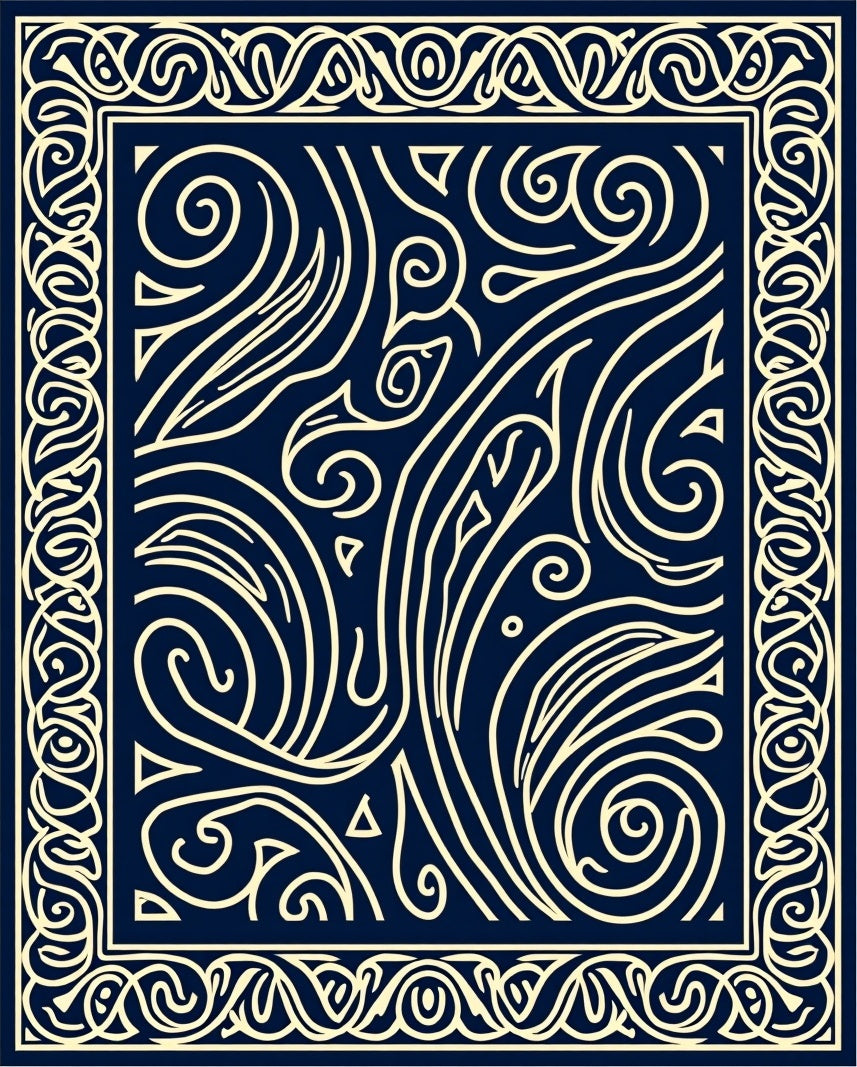 Intricate Swirl And Leaf Pattern Rug