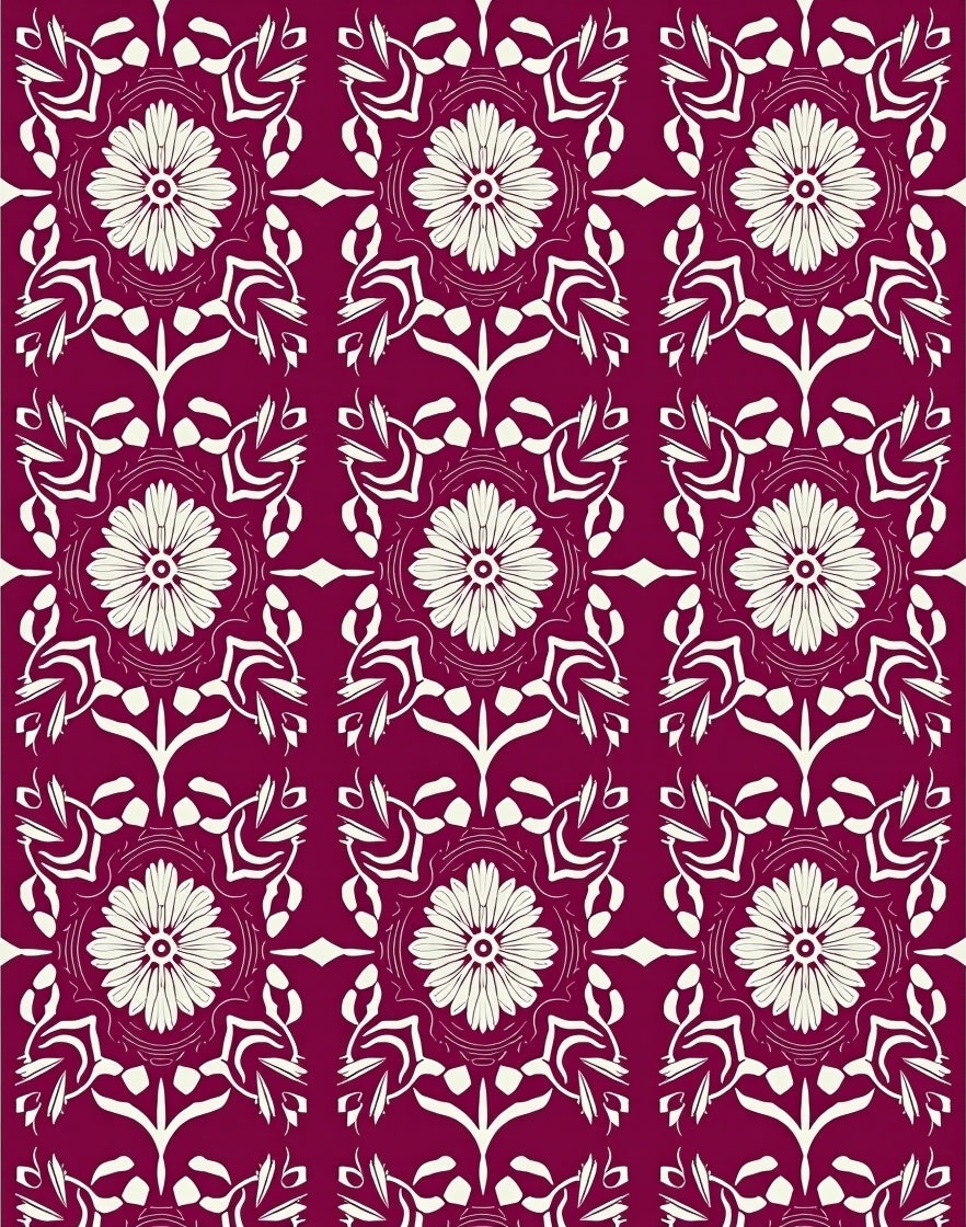 Fleurs Stylises Pattern Rug