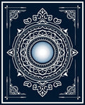 Midnight Blue Celestial Sunburst Mandala Rug
