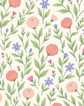 Pretty Floral Botanic Pattern Rug