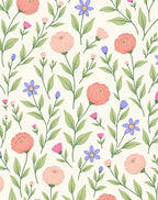 Pretty Floral Botanic Pattern Rug