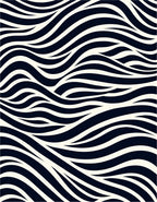 Abstract Navy Cream Flow Pattern Rug