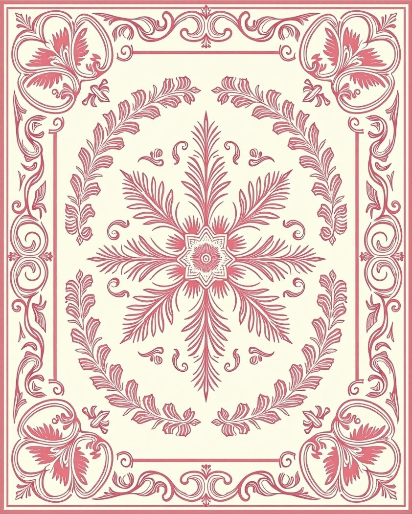Vintage Floral Scrollwork Delicate Rug