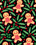 Festive Gingerbread Man Holly Yuletide Rug
