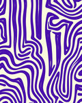 Vibrant Purple Wavy Line Art Rug