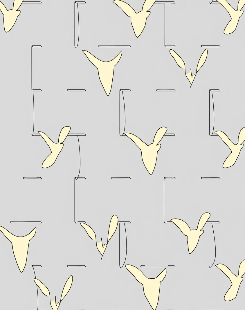 Abstract Line Art Pale Yellow Pattern Rug