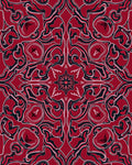 Crimson Swirl Abstract Decorative Rug