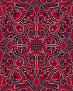 Crimson Swirl Abstract Decorative Rug