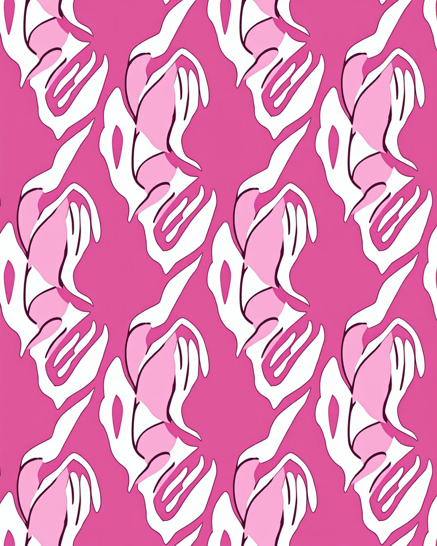 Pink Abstract Organic Flow Rug