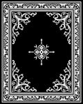 Black White Ornate Scrollwork Design Rug