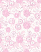 Playful Pink Swirls Petals Rug