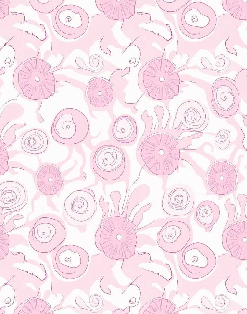 Playful Pink Swirls Petals Rug