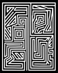 Abstract Maze Line Art Design Rug