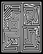 Abstract Maze Line Art Design Rug