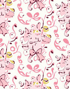 Pink Whimsical Bow Pattern Rug