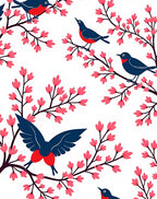 Charming Birds Blossom Design Rug