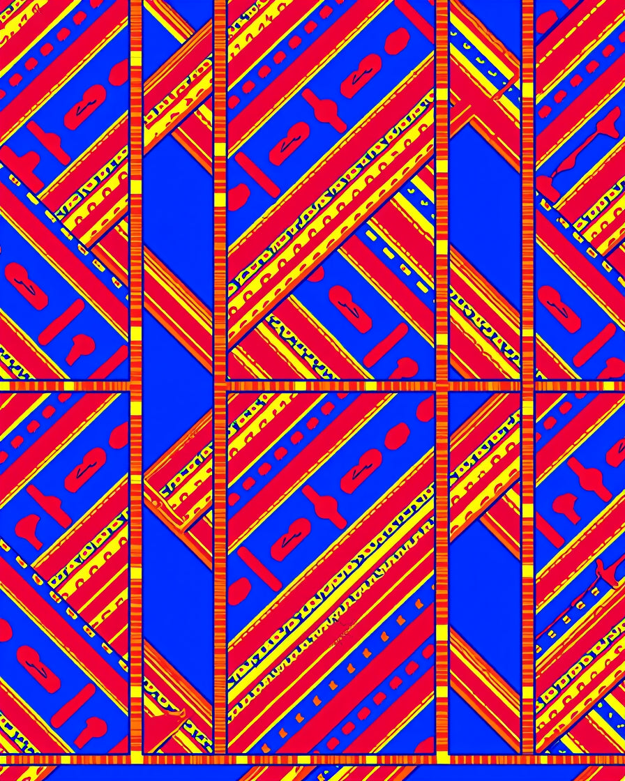 Bold Geometric Stripe And Shape Rug