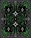 Black Mint Green Floral Mandala Rug