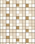 Neutral Toned Square Pattern Print Rug