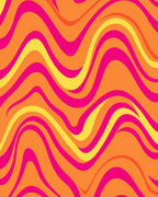 Bold Pink And Orange Waves Rug