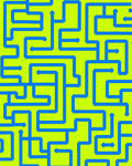 Blue Maze Patterned Graphic Rug