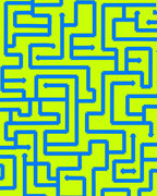 Blue Maze Patterned Graphic Rug