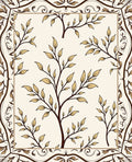 Nature Inspired Leafy Branch Pattern Rug