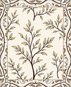 Nature Inspired Leafy Branch Pattern Rug