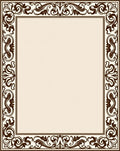 Ornate Floral Scrollwork Border Design Rug