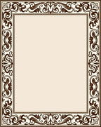 Ornate Floral Scrollwork Border Design Rug