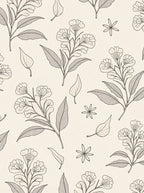 Botanical Floral Line Art Rug