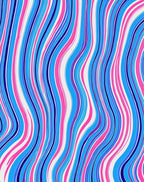 Vibrant Wavy Stripe Pattern Rug