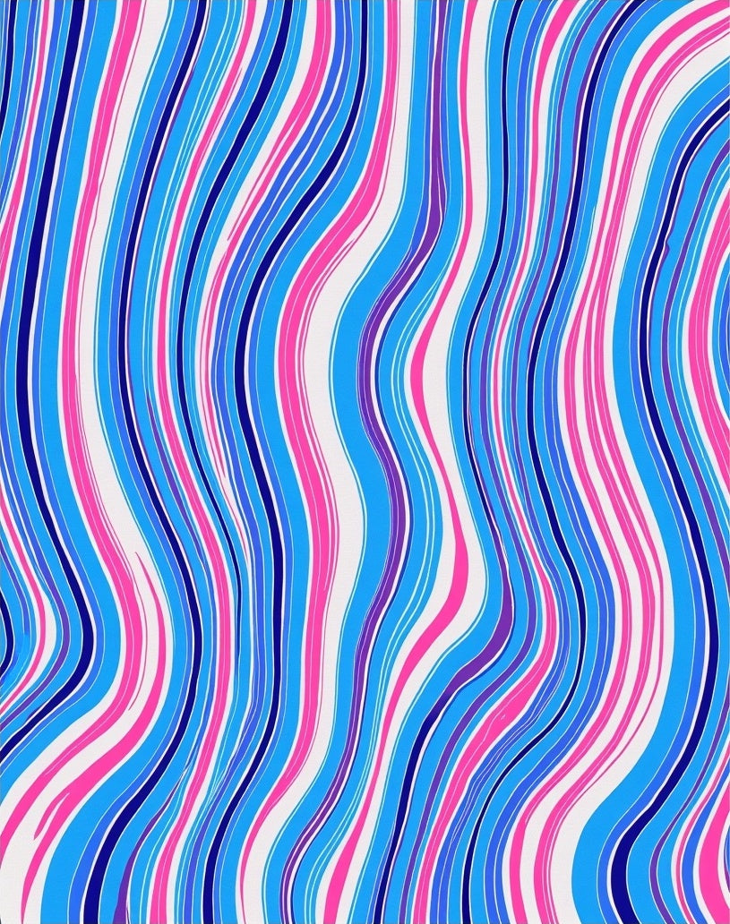 Vibrant Wavy Stripe Pattern Rug