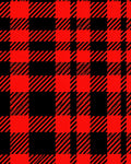 Bold Red Black Plaid Pattern Rug