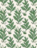 Green Leafy Plant Botanical Pattern Rug