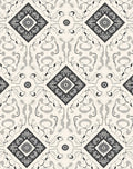 Classic Gray Floral Square Patterned Rug