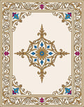 Ornate Gold Floral Centerpiece Rug