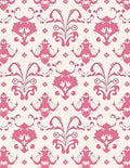 Pink Floral Arch and Scroll Rug