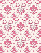 Pink Floral Arch and Scroll Rug