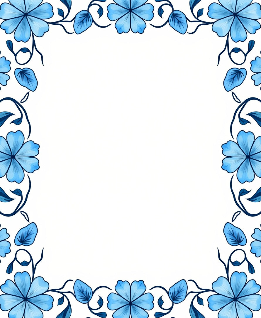 Azure Floral Vine Accent Rug
