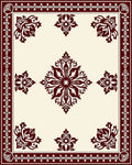 Traditional Floral Motif Patterned Rug