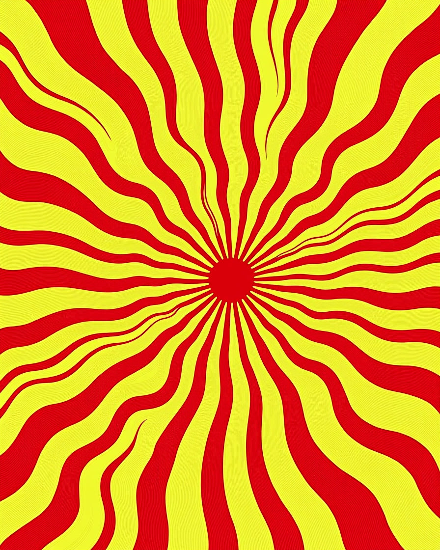 Radiant Wavy Red Yellow Lines Rug
