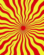 Radiant Wavy Red Yellow Lines Rug