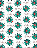 Floral Pattern With Red Star Accents Rug