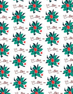 Floral Pattern With Red Star Accents Rug