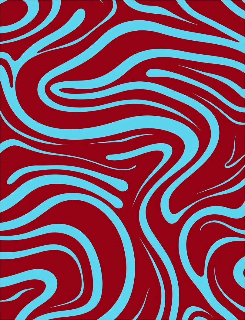 Swirling Sky Blue Abstract Pattern Rug