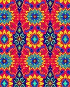 Vibrant Sunburst Mandala Pattern Rug