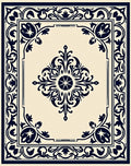 Classic Medallion Floral Border Design Rug