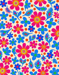 Bold Floral Pattern With Bright Colors Rug