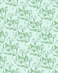Art Nouveau Green Floral Vines Rug